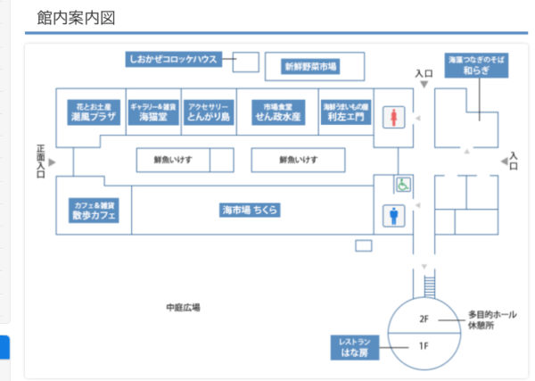 道の駅ちくら潮風王国館内MAP