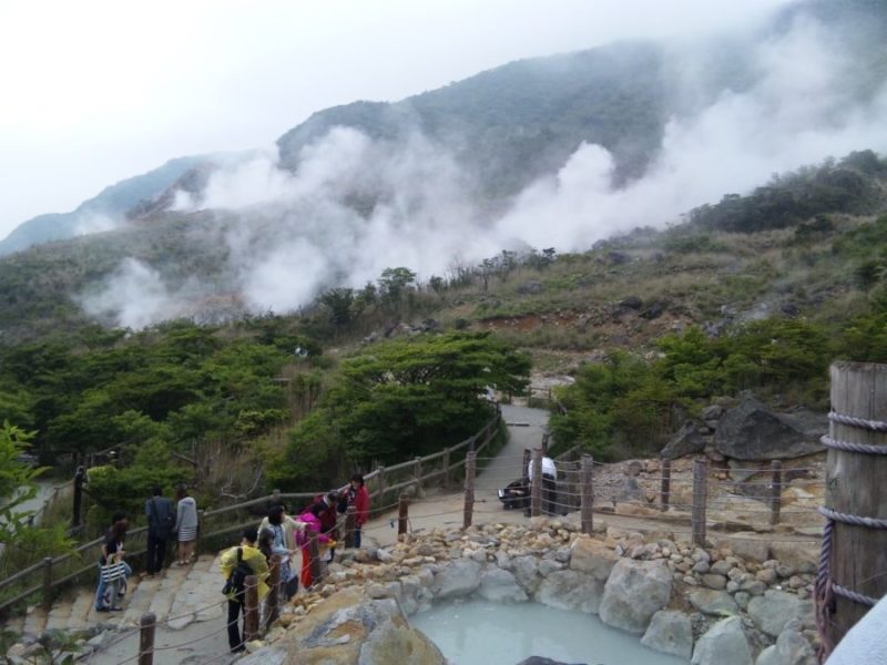 箱根大涌谷の中