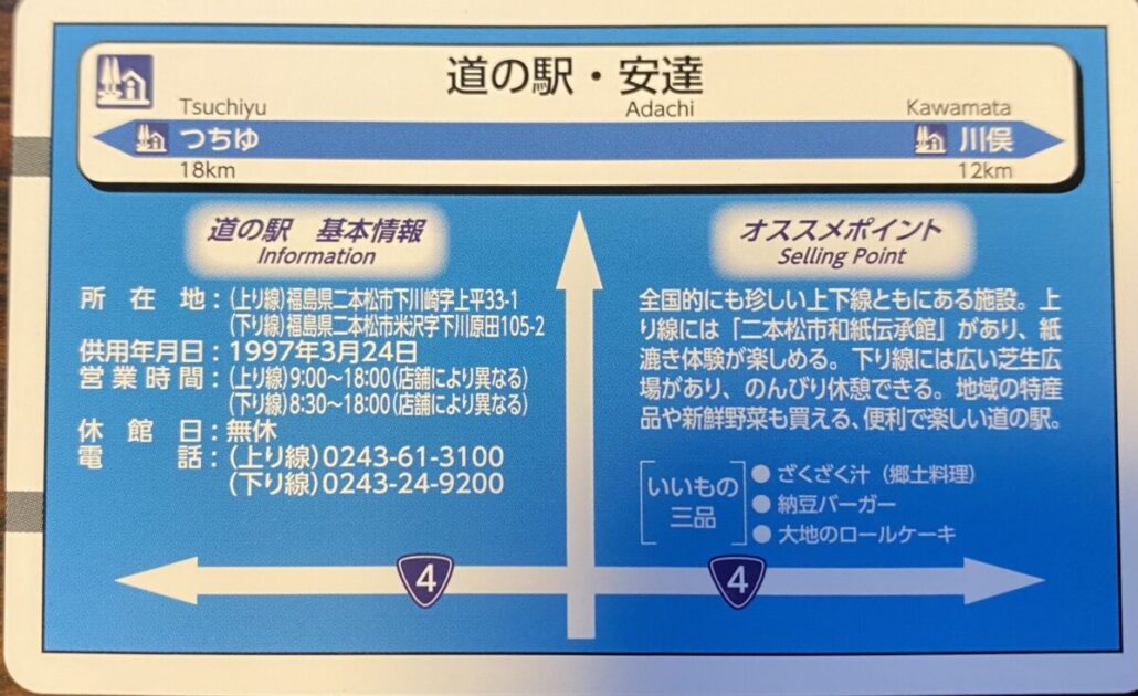 道の駅記念きっぷ安達