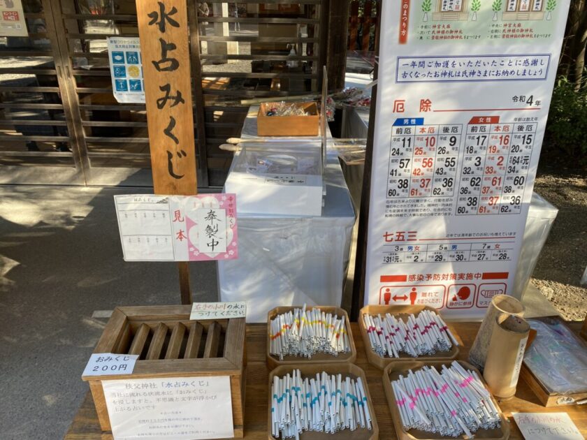 秩父神社水占い