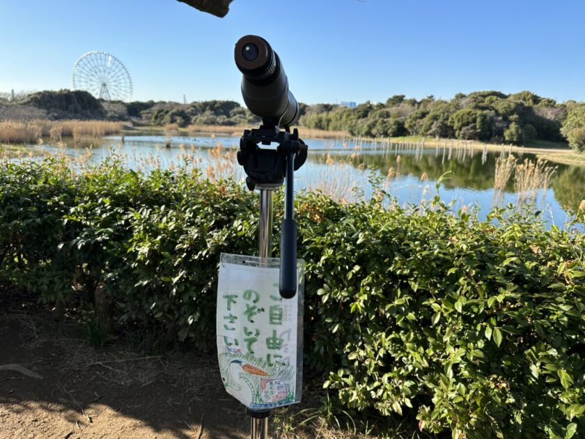 葛西臨海公園の上池にある望遠鏡