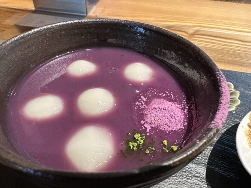 紫芋の藤のおしるこ