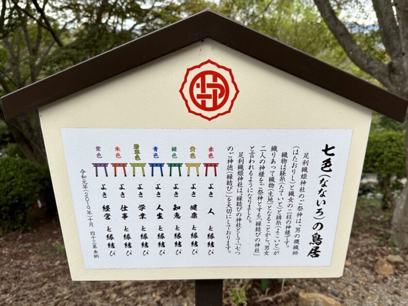 足利織姫神社　七色の鳥居