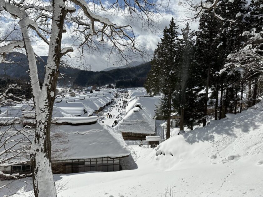 会津若松 大内宿雪景色